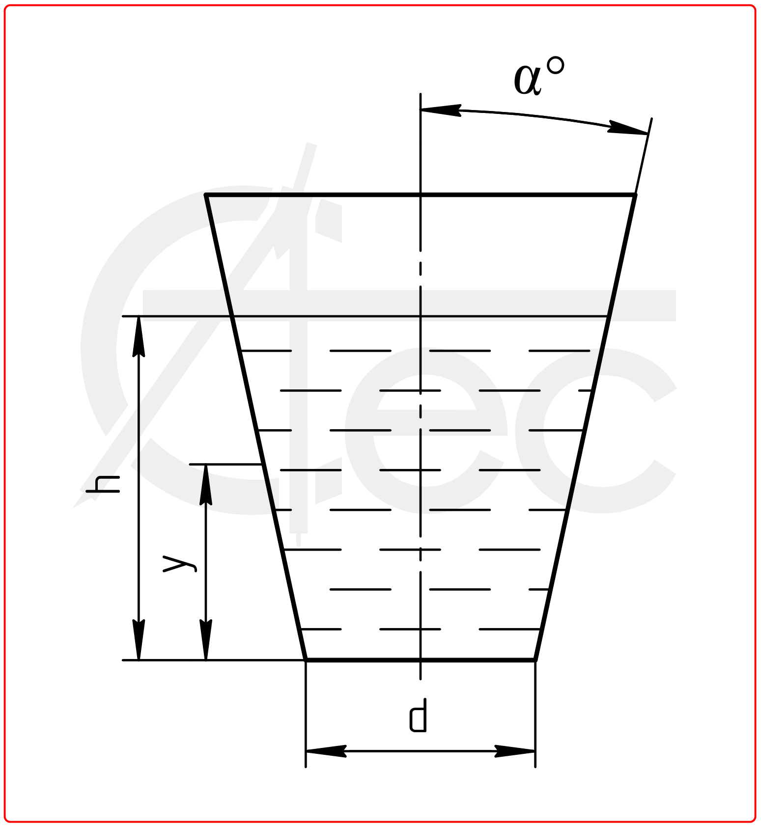 Calculation of Filled Conical Shell