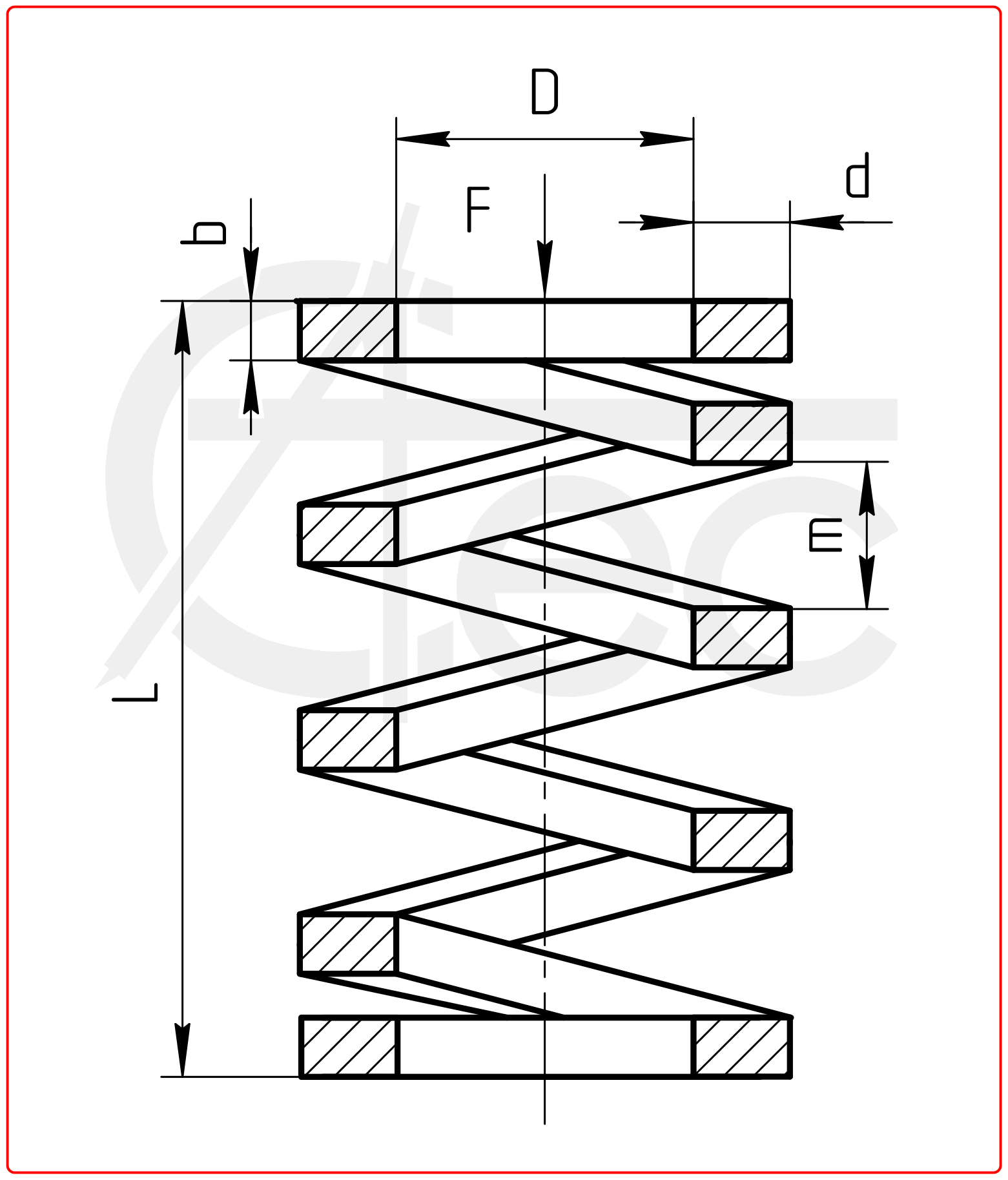 Helical Spring of Rectangular Section calculation